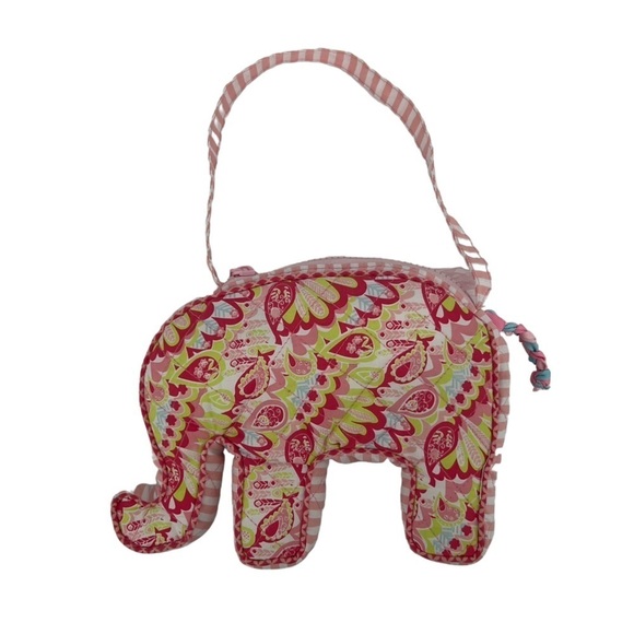 Elephant Pink Blue Paisley Tulle Hand Bag Purse - Picture 2 of 5